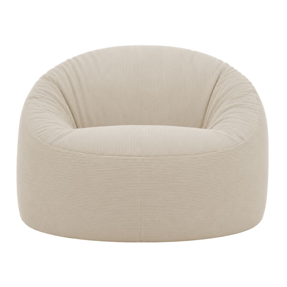 Pouf déhoussable velours côtelé 100 cm beige Pouf déhoussable velours côtelé 100 cm beige