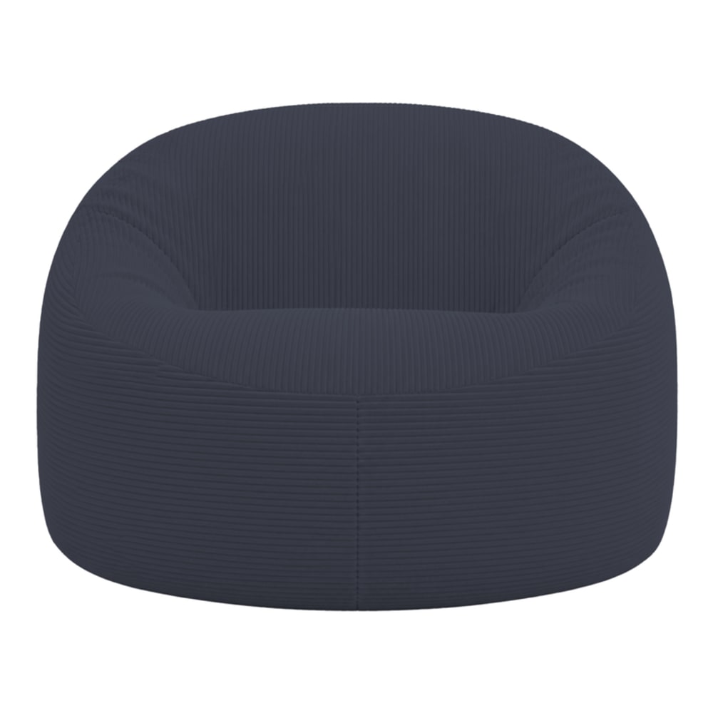 Pouf déhoussable velours côtelé épais 100 cm bleu foncé
