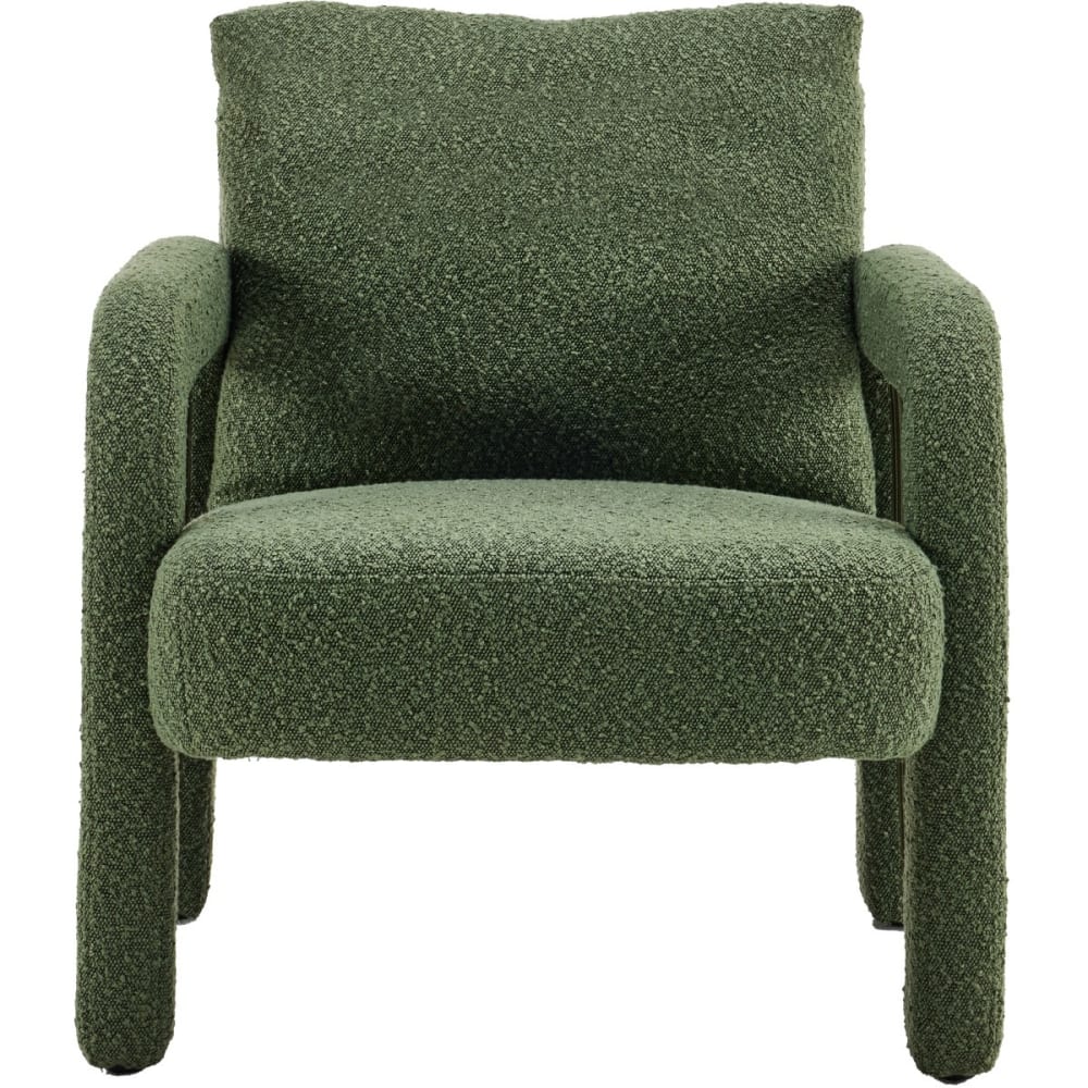 Fauteuil en tissu bouclé vert kaki