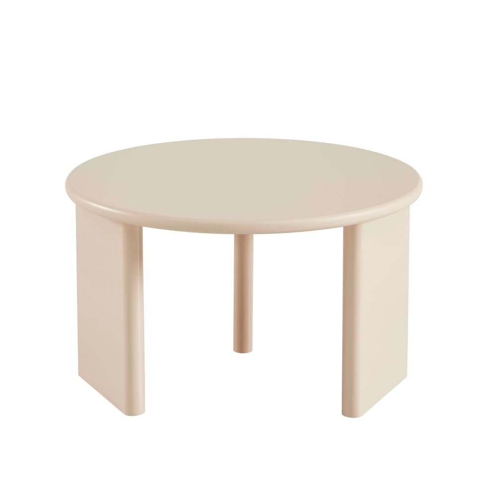 Table basse ronde effet laqué beige Table basse ronde effet laqué beige