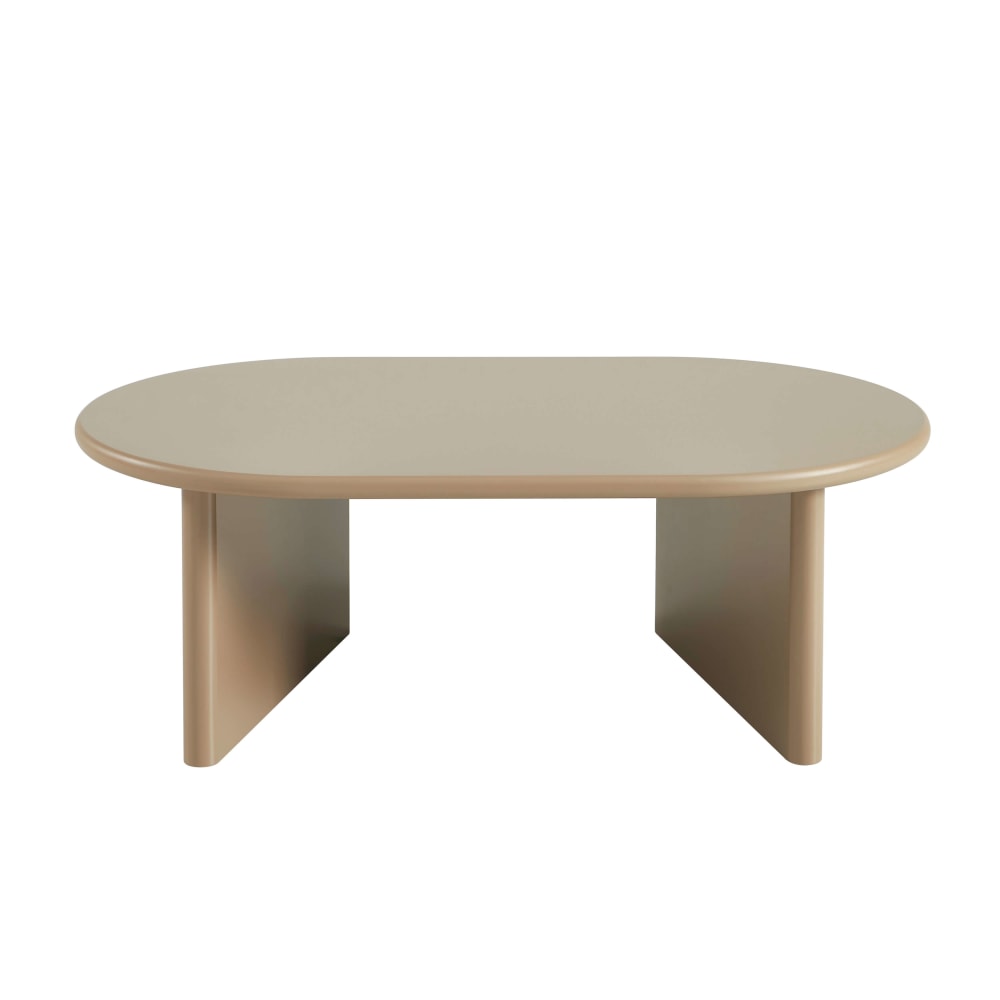 Table basse ovale effet laqué caramel Table basse ovale effet laqué caramel