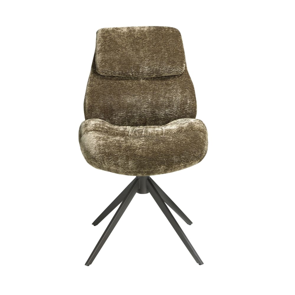 Chaise pivotante en velours vert olive