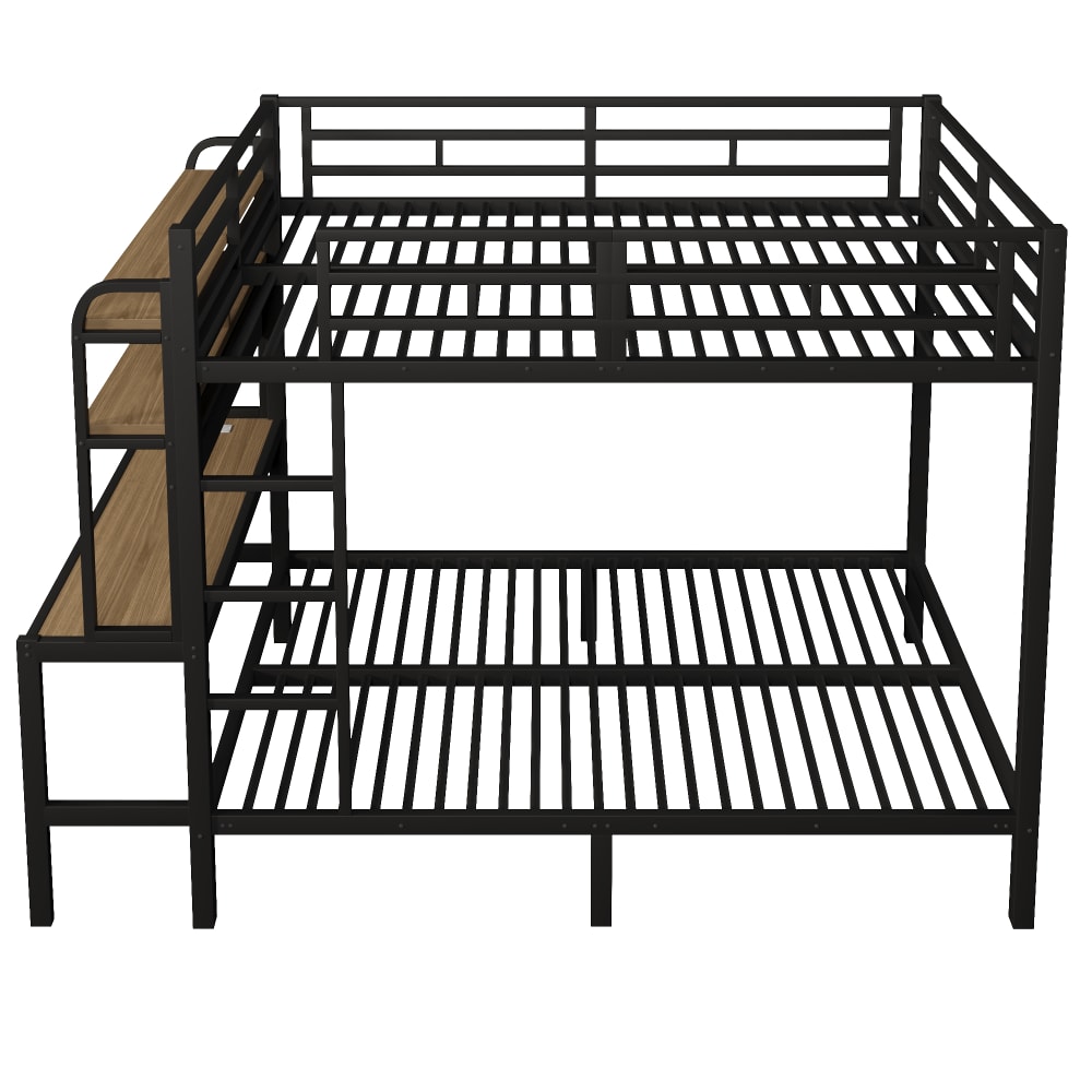 Etagenbett mit Schreibtisch led aus Eisen Schwarz 140x200 cm -