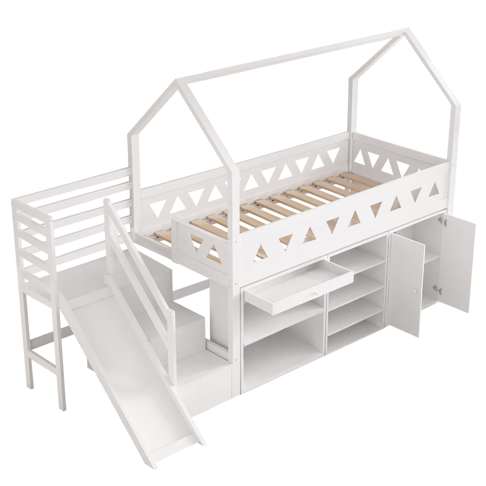 Lit enfant en pin massif blanc 90x200 cm Lit enfant en pin massif blanc 90x200 cm