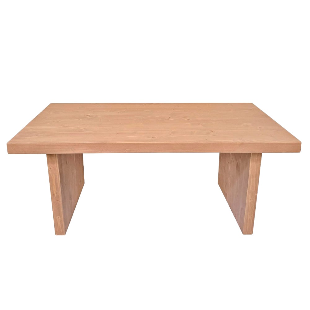 NATYAL Rechteckiger Couchtisch aus Massivholz in heller Holzoptik 100 cm style seaside Beige