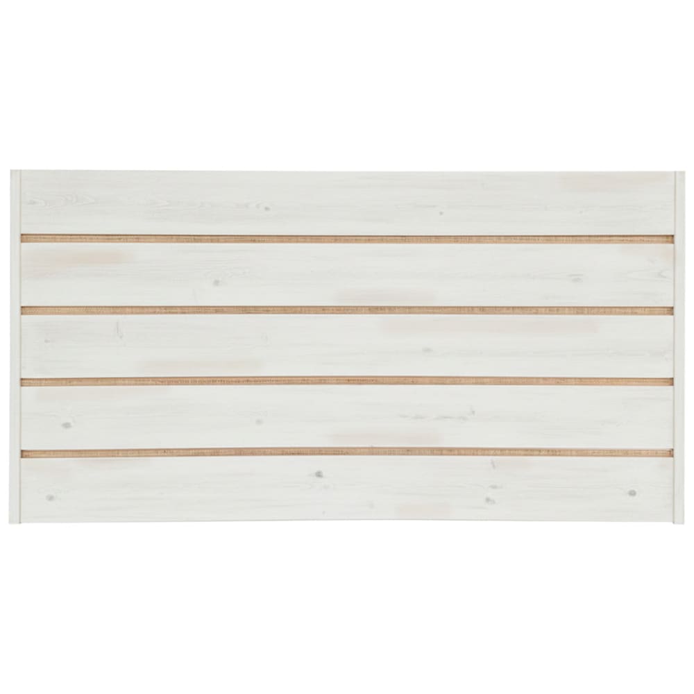 NATYAL Holz-Kopfteil mit Naturraffia in Weiß antik für Bett 180 cm style seaside Weiß Holz