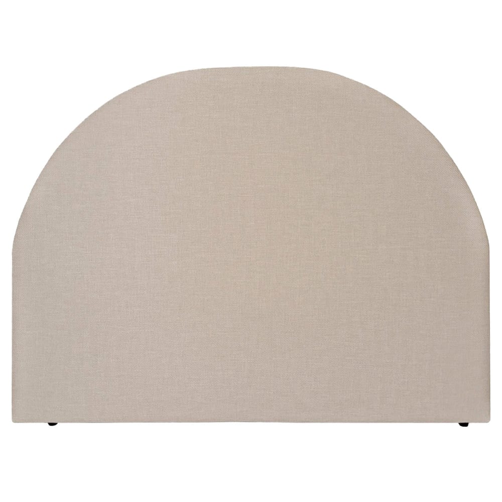 NATYAL Gepolstertes gewölbtes Kopfteil für Bett 150 cm in Taupe style seaside Braun Stoff