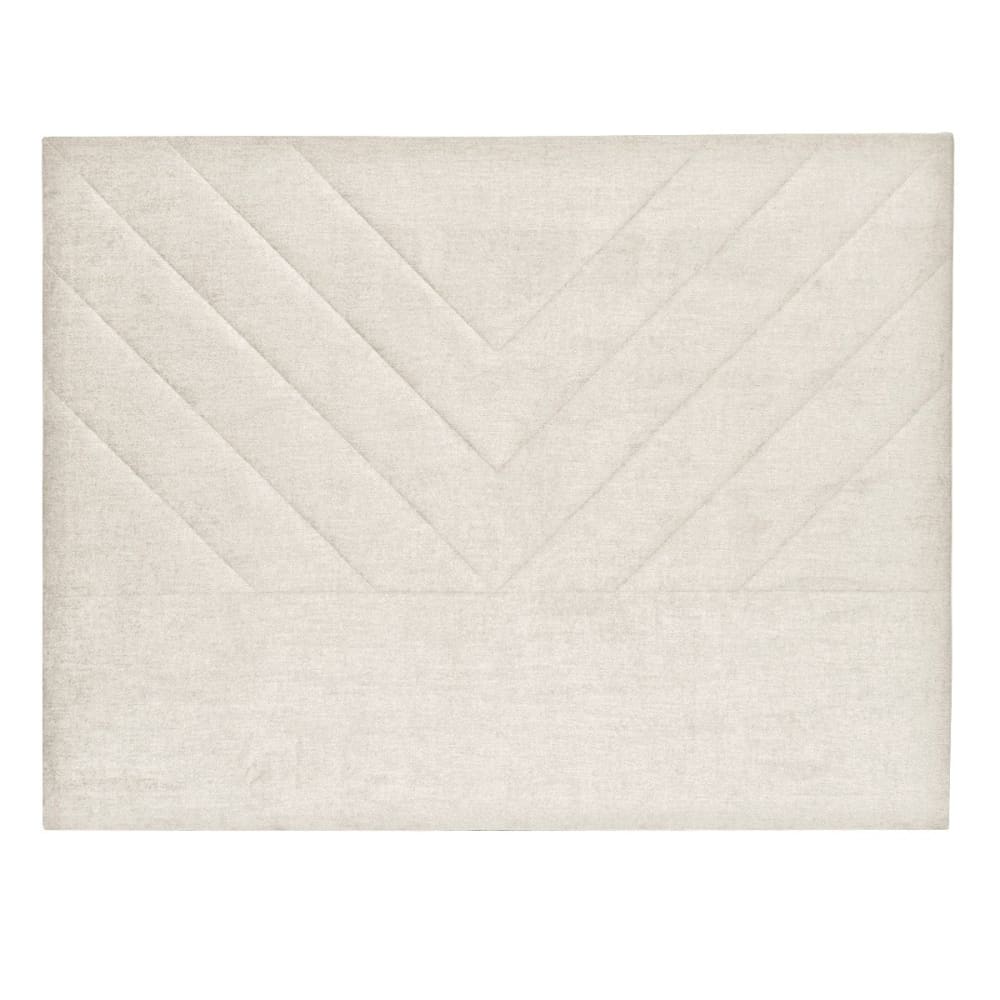 Tête de lit tapissée pour lit de 150cm style moderne couleur écru Tête de lit tapissée pour lit de 150cm style moderne couleur écru