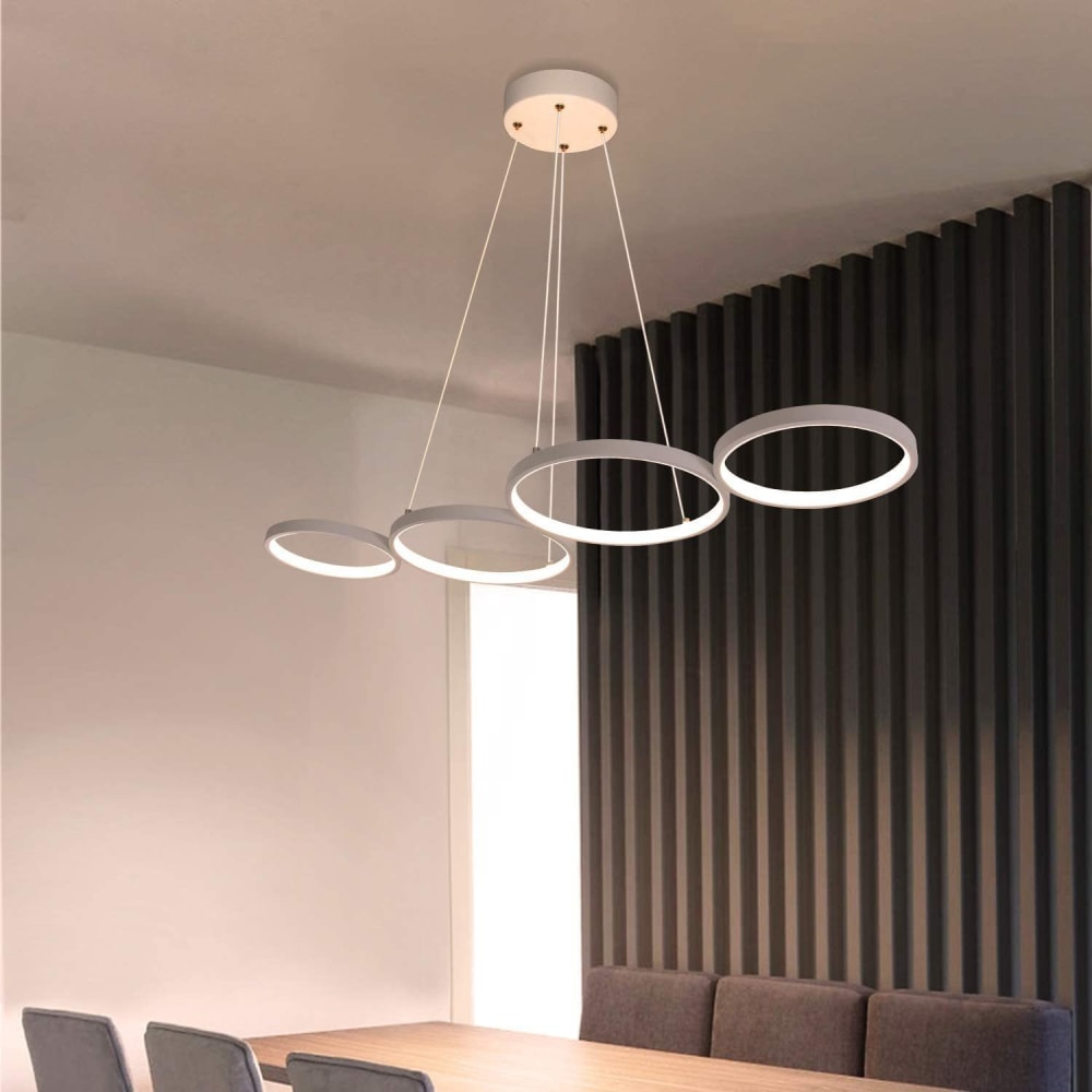 Suspension en fer, aluminium et silicone, blanc, h.160cm — vue 4