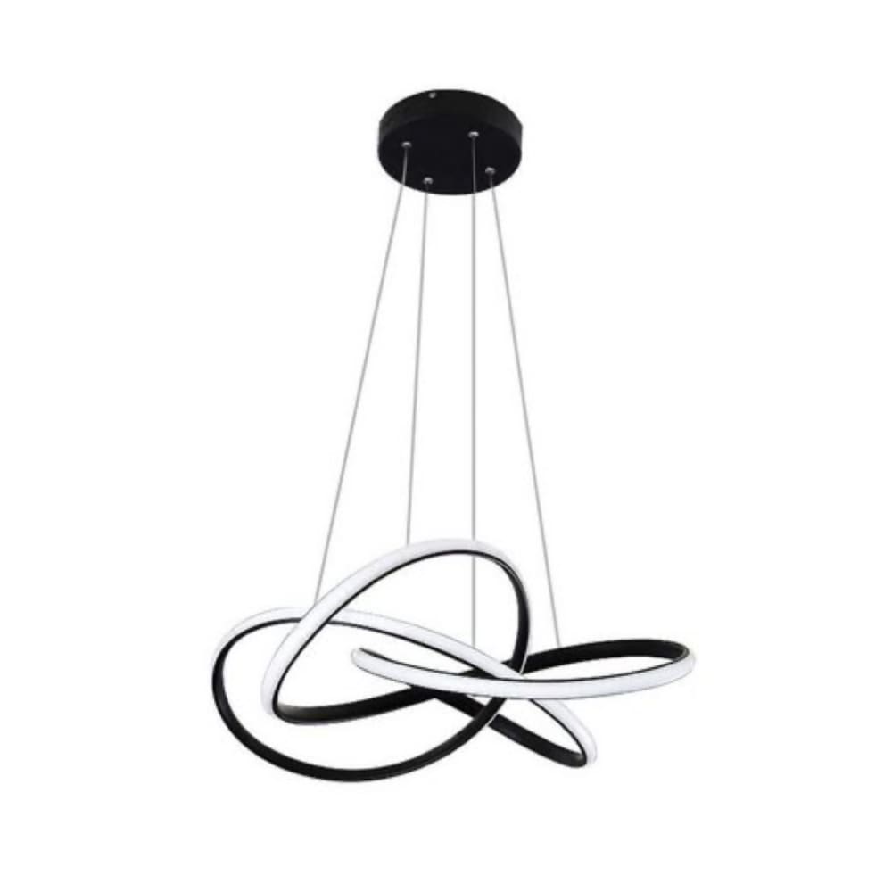 Suspension en fer et aluminium, noir, h.150cm