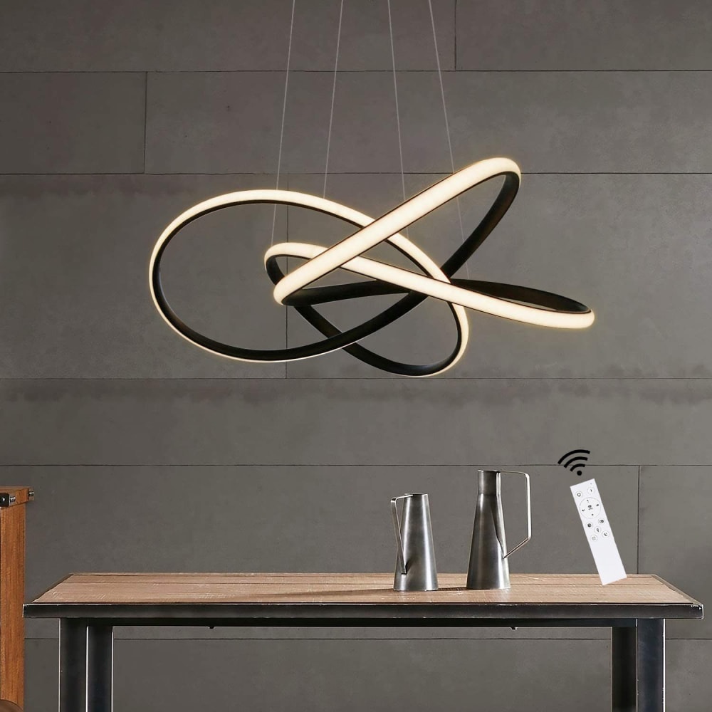 Suspension en fer et aluminium, noir, h.150cm — vue 3
