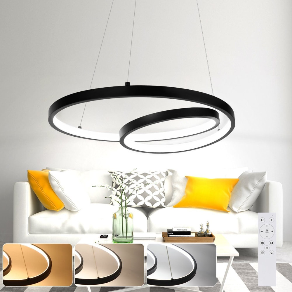 Suspension en aluminium et fer, noir, h.154cm — vue 4