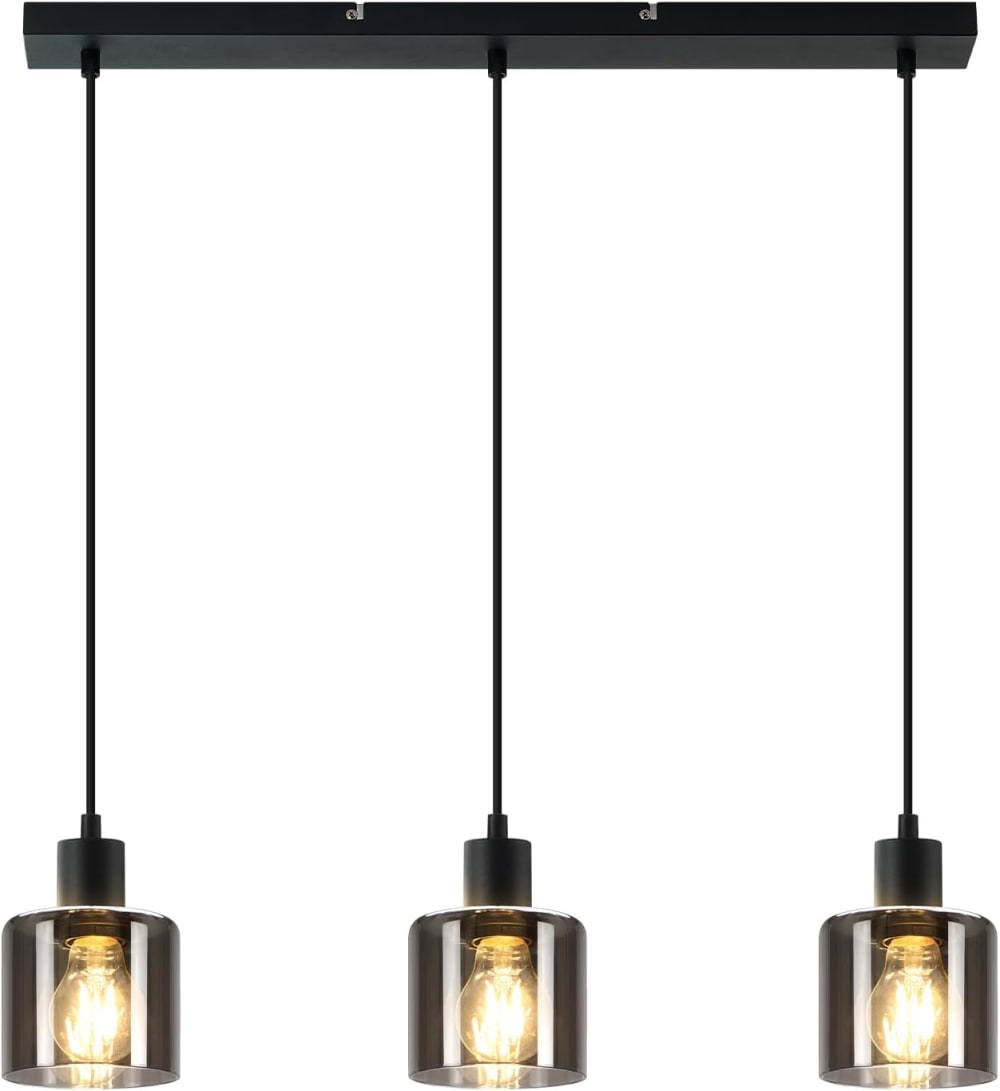 ZMH Pendelleuchte, Eisen Glas, 68x11x170CM, Rauchgrau style modern - Stahl
