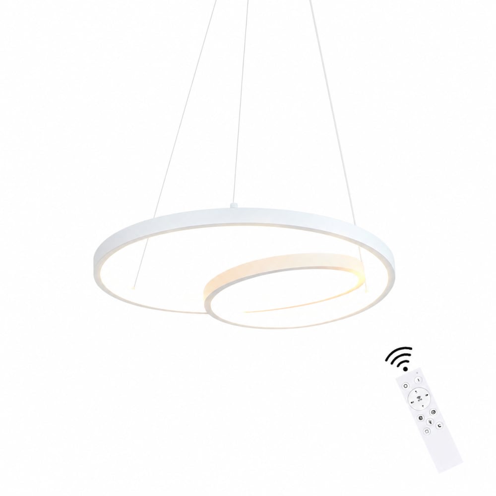 Suspension en aluminium et fer, blanc, h.154cm