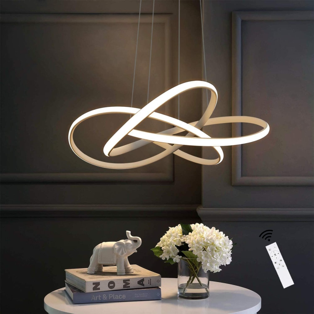 Suspension en fer et aluminium, blanc, h.150cm — vue 3