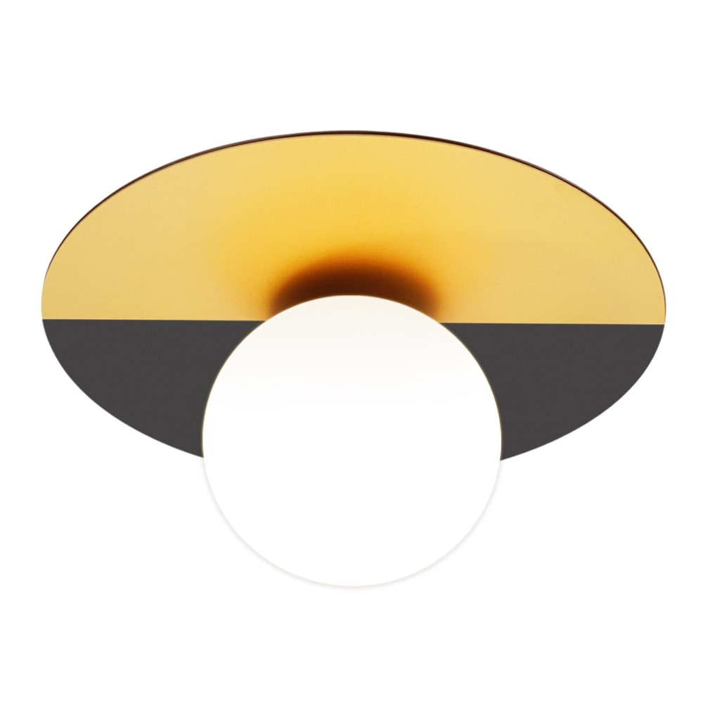 ZMH Deckenleuchte eisen Glas 28x28x16cm schwarz gold E14 style modern - Stahl
