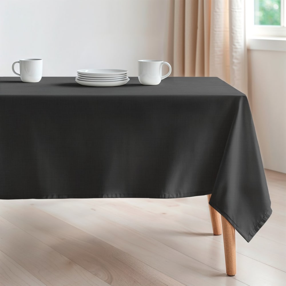 Baumwolltischdecke fleckabweisend einfarbig Anthrazit 155x155 cm