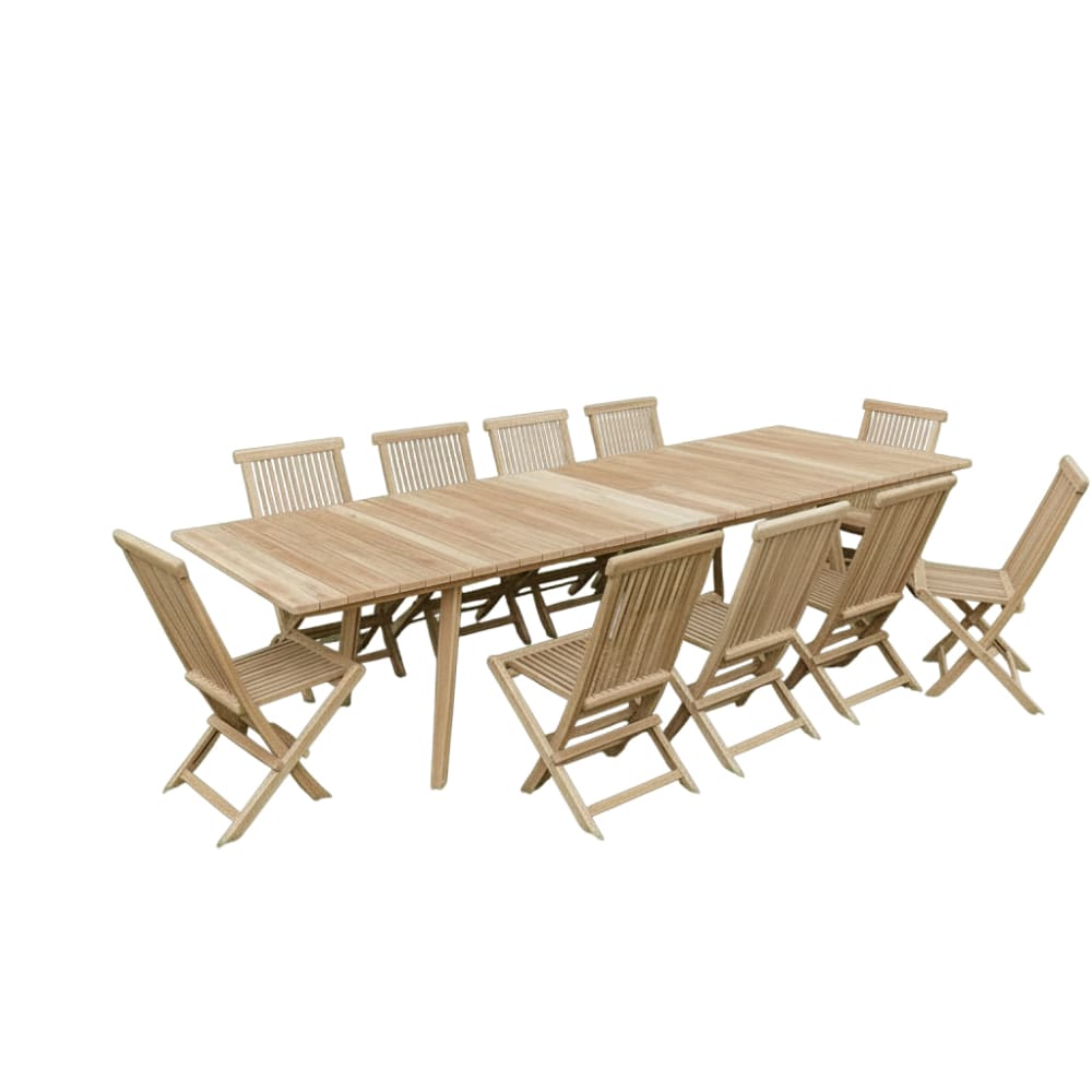 Ensemble de jardin en teck massif 10 places Ensemble de jardin en teck massif 10 places