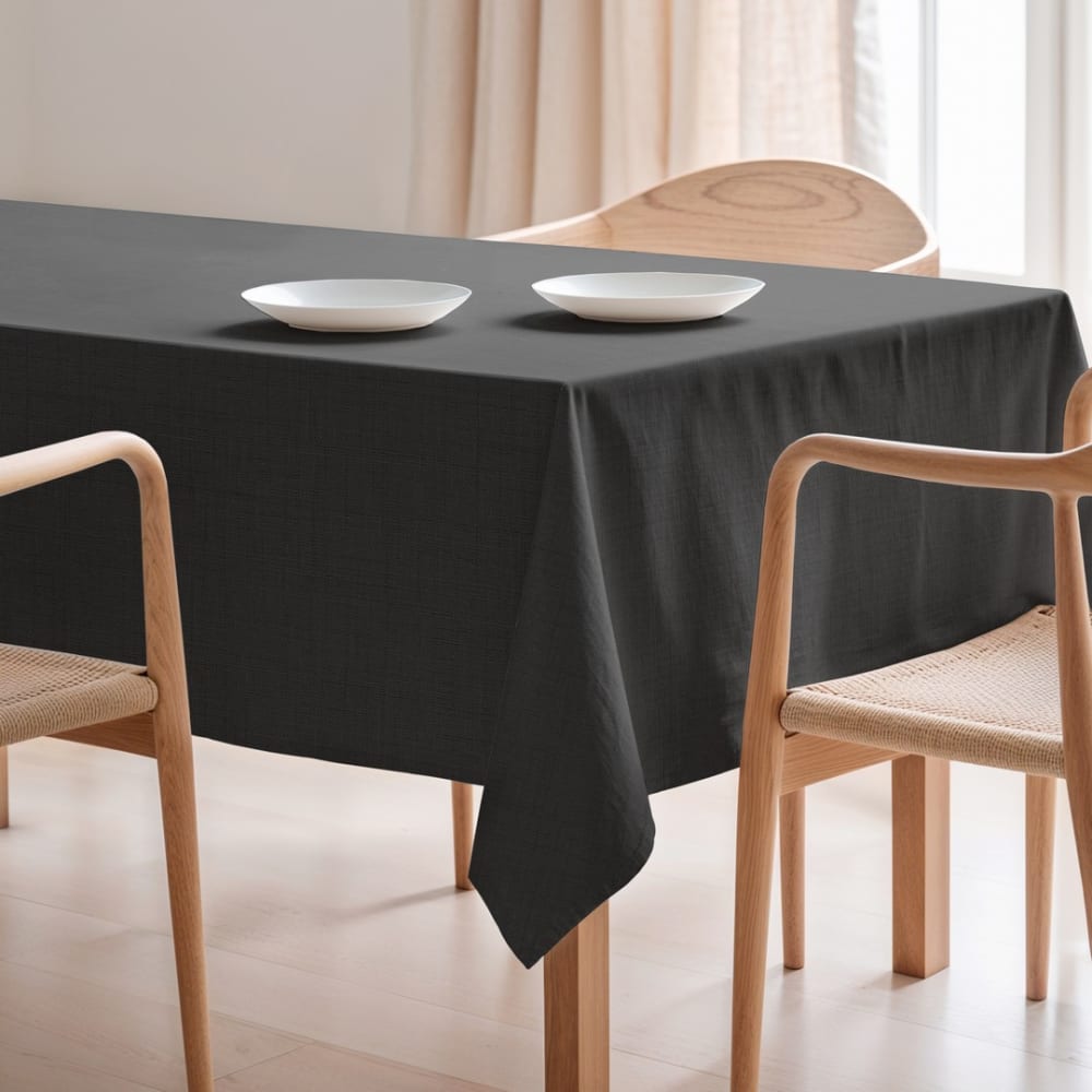 Nappe unie antitaches 100% coton anthracite 155x200 cm