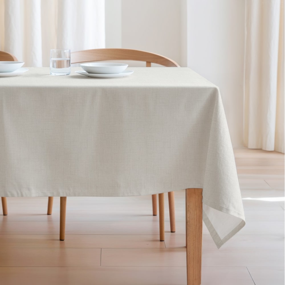 Nappe unie antitaches 100% coton naturel 155x155 cm