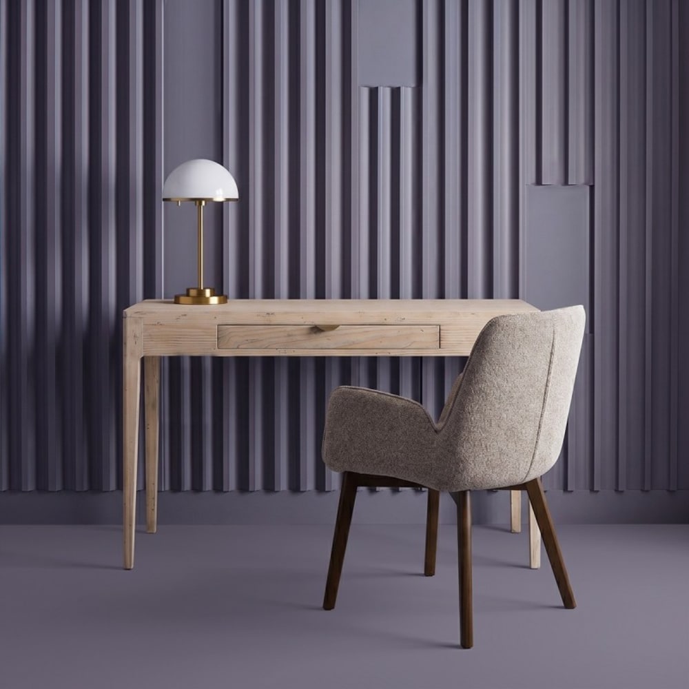 Signature Schreibtisch mit 1 Schublade aus Massivholz Kiefer style modern Braun