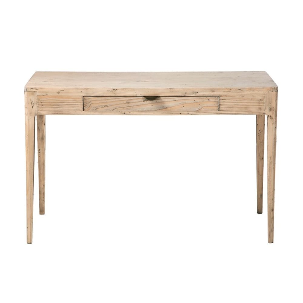 Schreibtisch mit 1 Schublade aus Massivholz Kiefer - Maisons Du