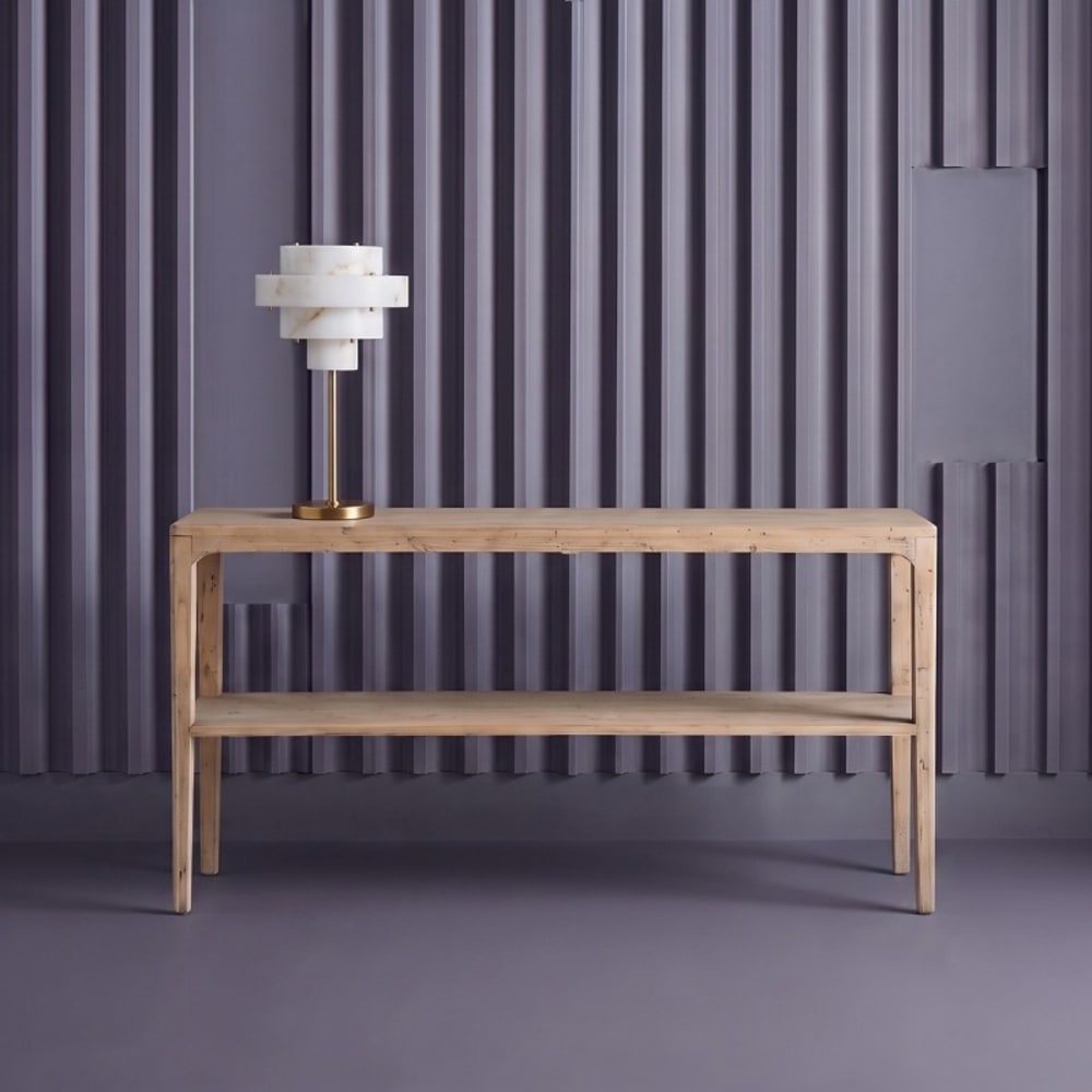 Signature Konsole mit doppelter Ablage aus massivem Kiefernholz style modern Braun