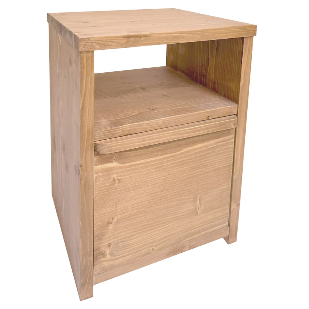 NATYAL Nachttisch aus Massivholz mit Schublade und Ablage hell 40 cm style seaside Beige