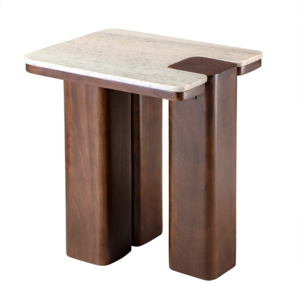 Beistelltisch aus Mangoholz und Marmor - Maisons Du Monde