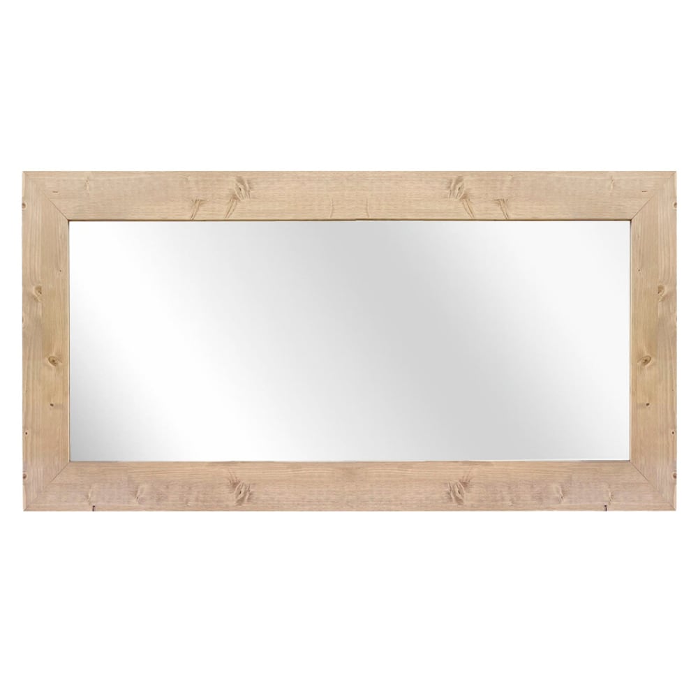 Miroir rectangulaire en bois massif tons clairs 70x140cm Miroir rectangulaire en bois massif tons clairs 70x140cm