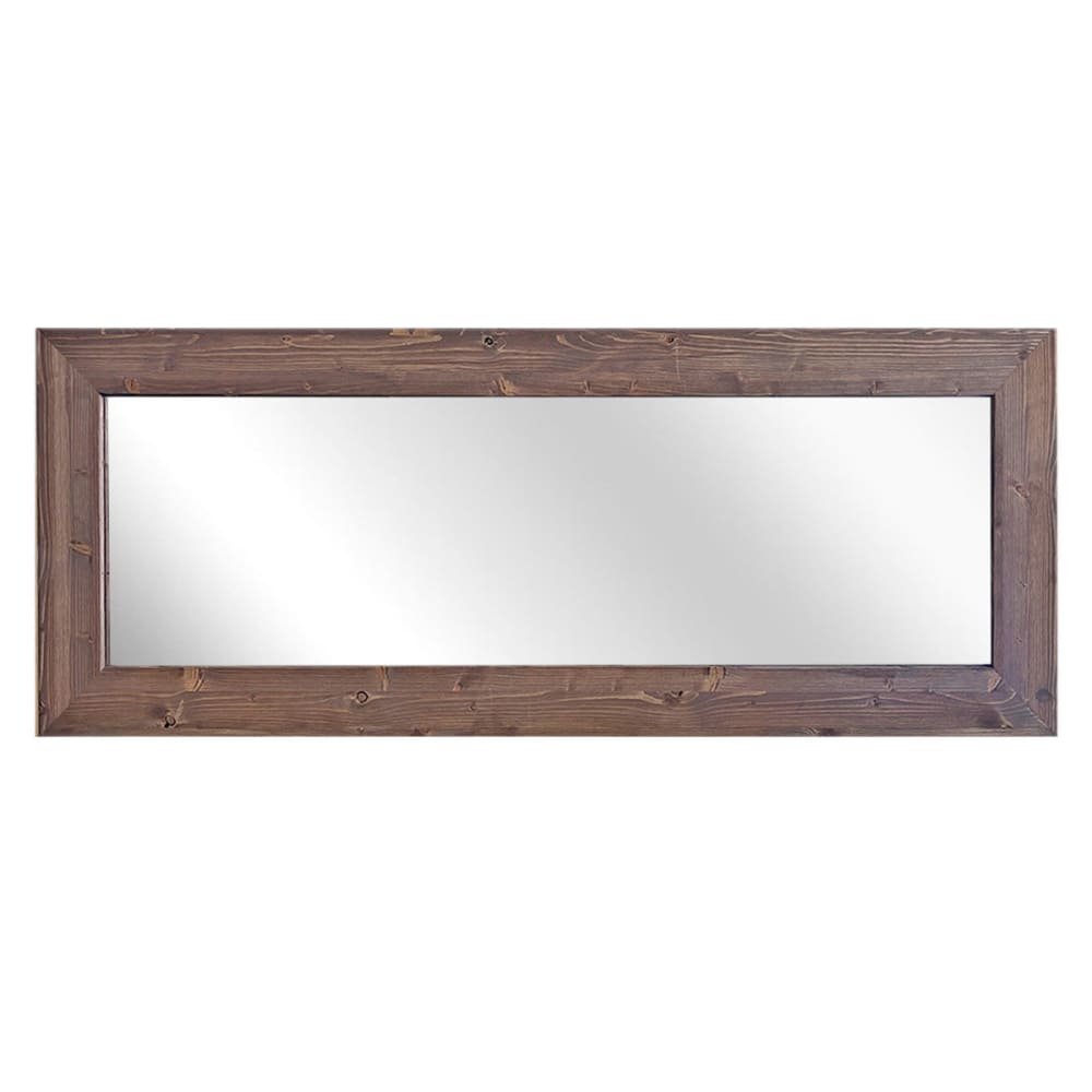 NATYAL Rechteckiger Spiegel aus Massivholz in dunklem Ton 54x154cm style seaside Braun
