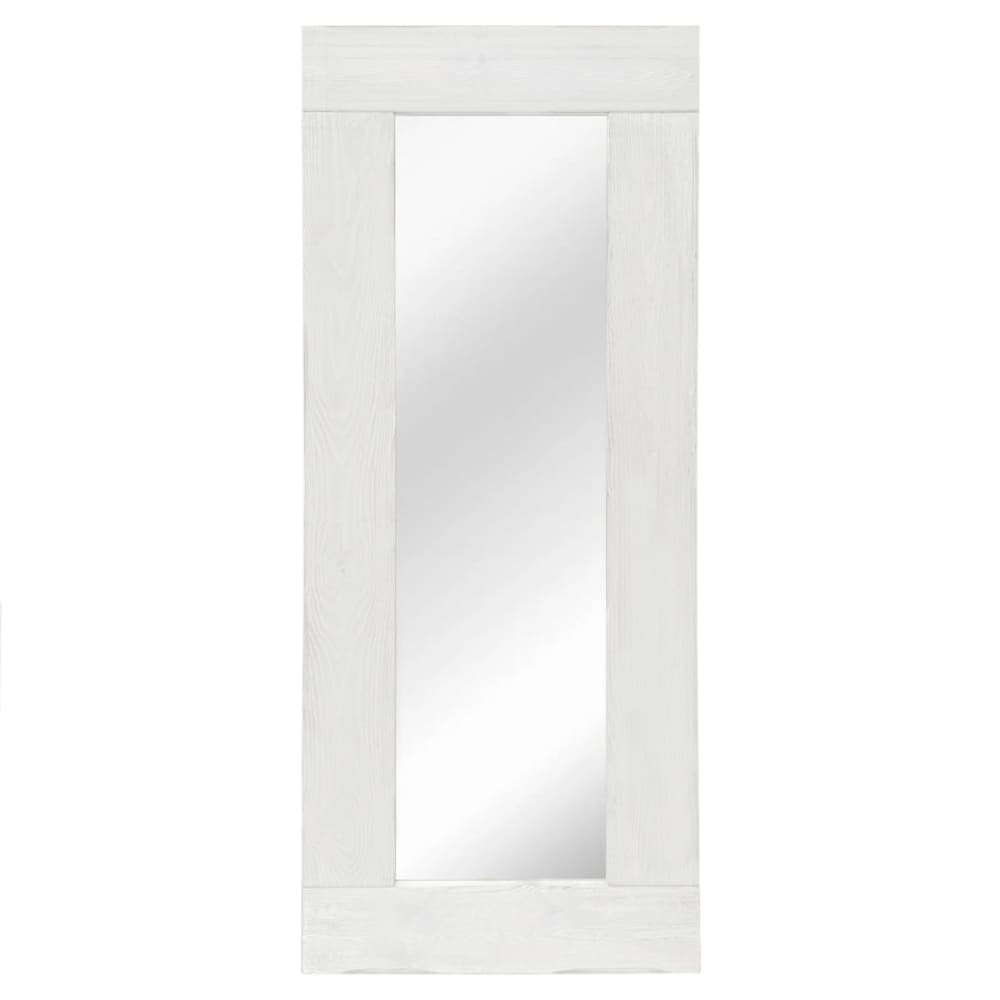 NATYAL Großer rechteckiger Spiegel aus Massivholz in Weiß 165x65cm style seaside Weiß