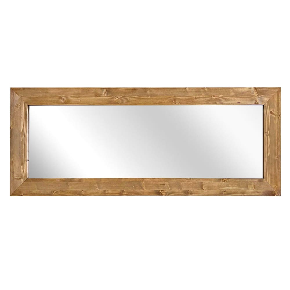 Miroir rectangulaire en bois massif style rustique chêne 54x154cm Miroir rectangulaire en bois massif style rustique chêne 54x154cm