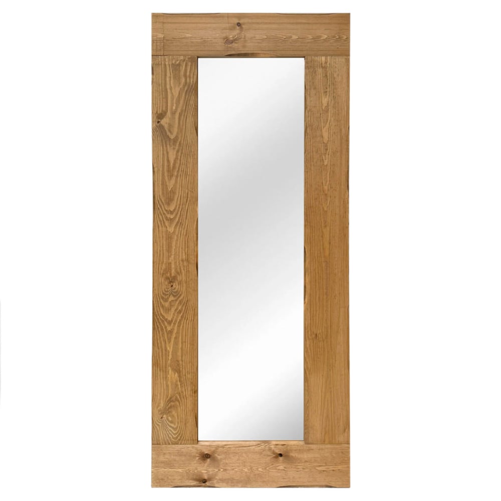 Grand miroir rectangulaire rustique en bois massif chêne 165x65cm Grand miroir rectangulaire rustique en bois massif chêne 165x65cm