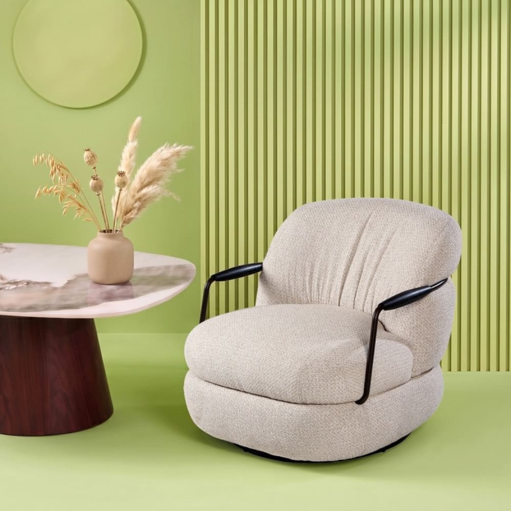 Fauteuil en tissu écru Fauteuil en tissu écru