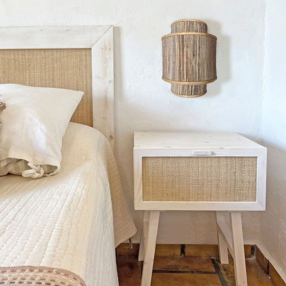 Applique murale en fibre naturelle ton beige et marron — vue 3