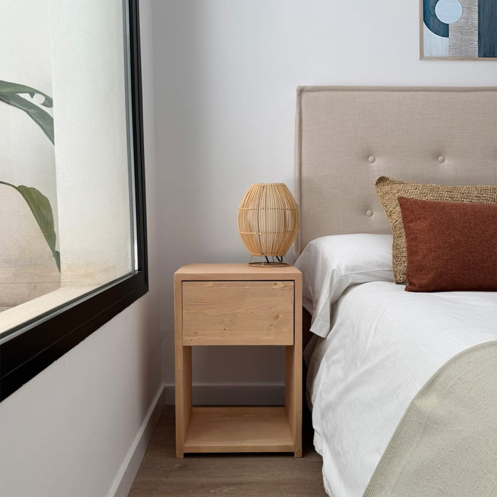 Lampe de table en rotin naturel pour chambre ou salon, d.23 cm — vue 4