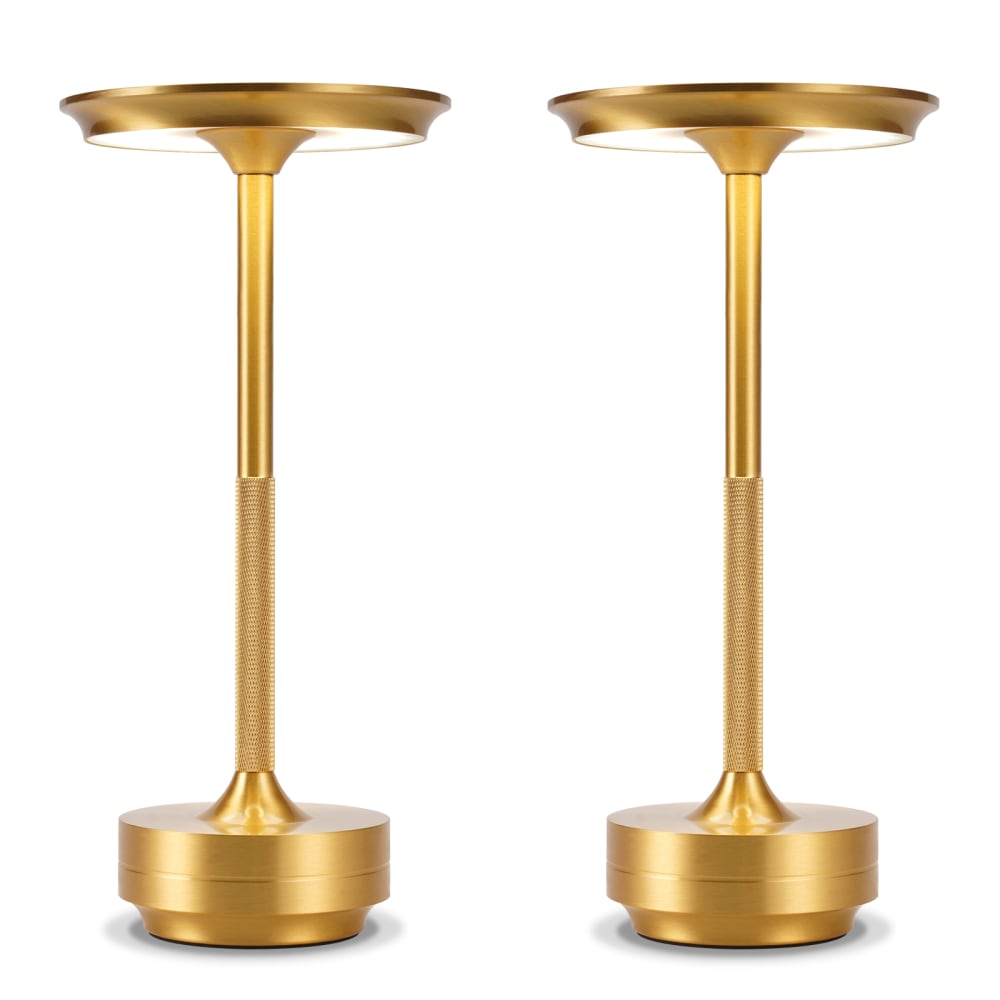 ZMH Tischlampe Aluminium 13x13x27 cm Gold LED 2er-set style modern Gold Aluminium