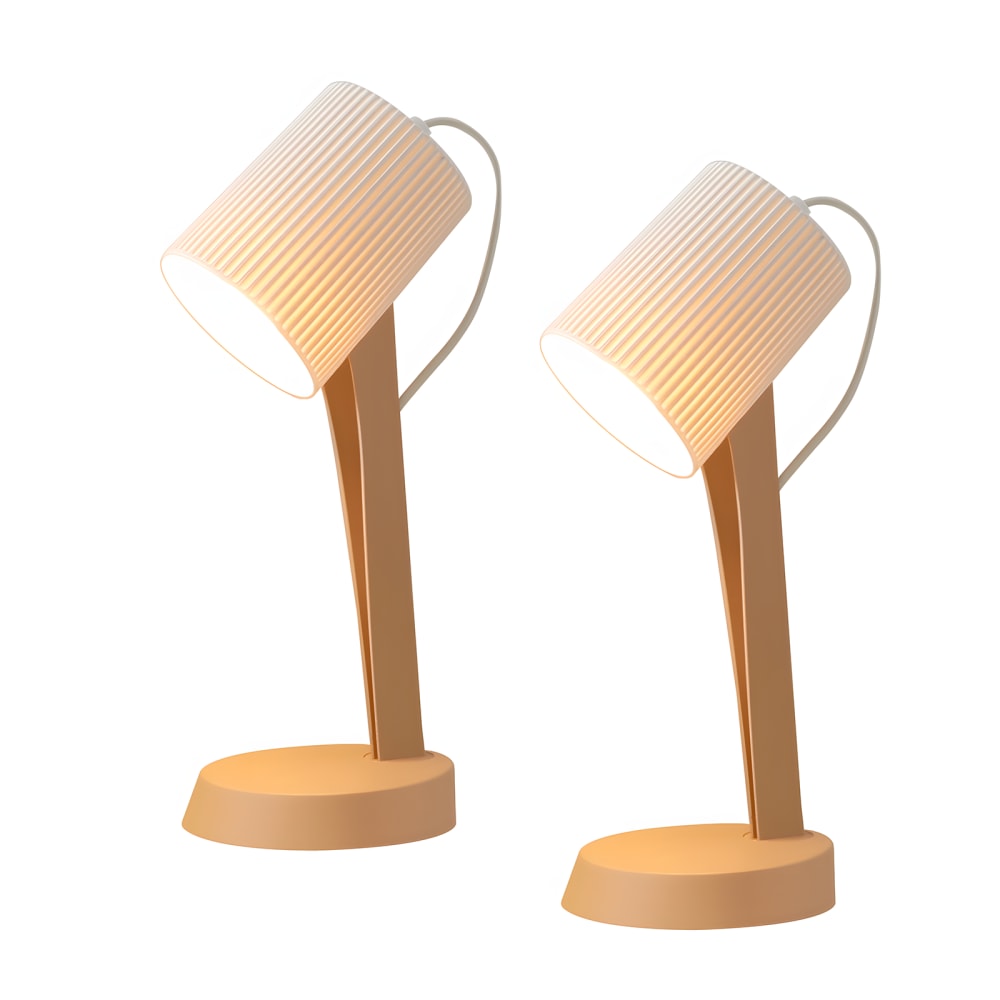 ZMH Tischlampe Kunststoff 19.5x10x37.4cm Braun E14 2er-Set style modern Braun Pc - Polycarbonat