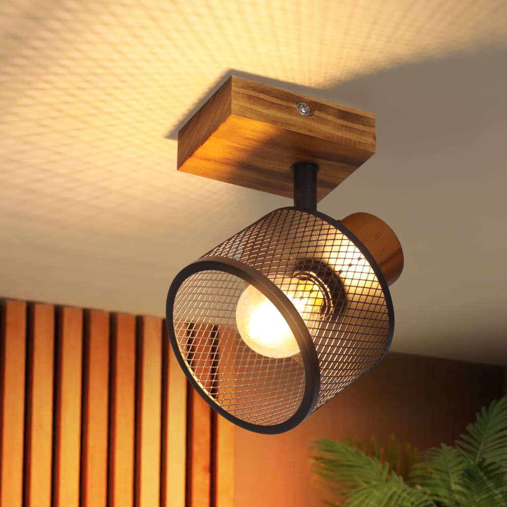 Spot de plafond brun 12x17.5x9cm e14 1 flammes — vue 3