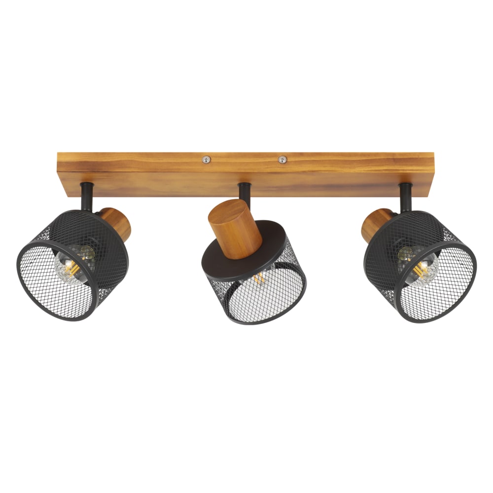 Spot de plafond Abat-jour en fer 42x17.5x10cm e14 brun 3 flammes