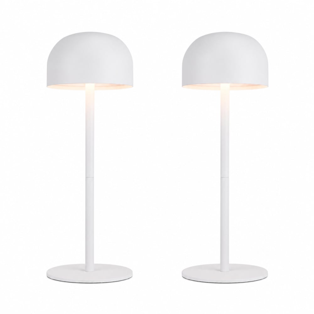 ZMH Tischlampe Eisen 9x9x25cm Weiß LED 2er-Set style modern Weiß Stahl