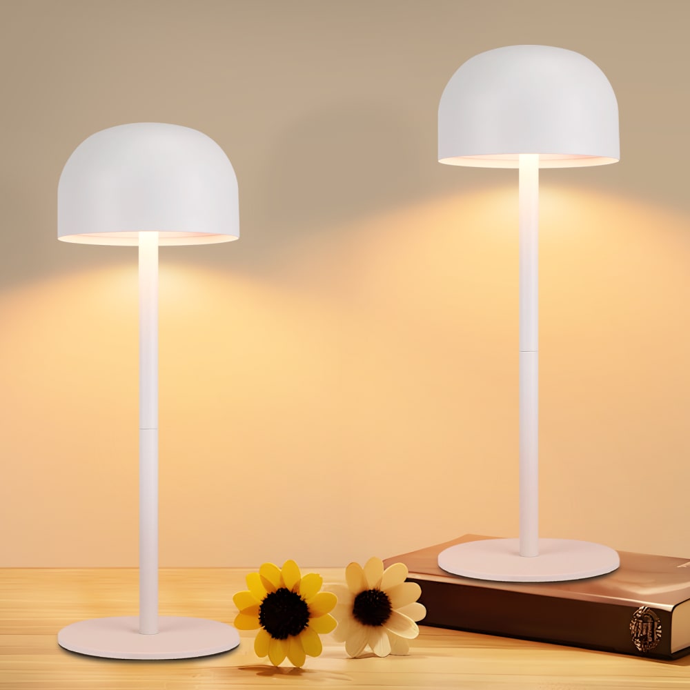 Tischlampe Eisen 9x9x25cm Weiß LED 2er-Set - Maisons Du Monde