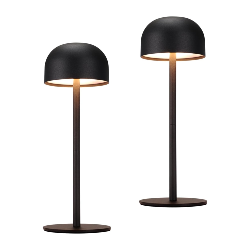 ZMH Tischlampe Eisen 9x9x25cm Schwarz LED 2er-Set style modern Schwarz Stahl