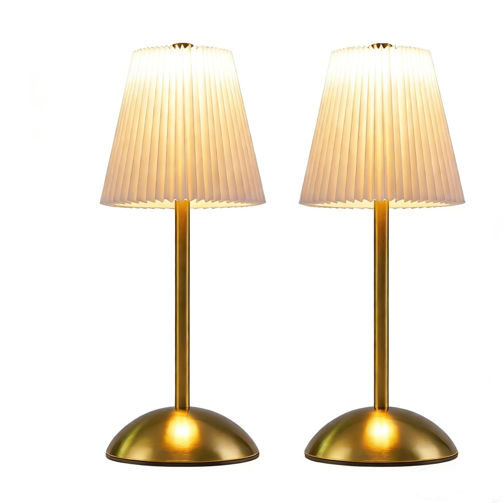 ZMH Tischlampe Eisen Stoff 11.5x11.5x30cm Weiß LED 2er-Set style modern Weiß Stahl