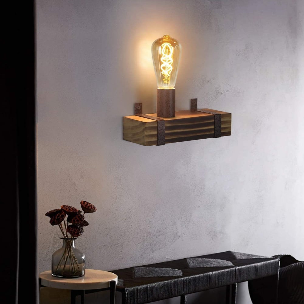 Applique murale en fer Brun 23x85x11cm e27 — vue 4