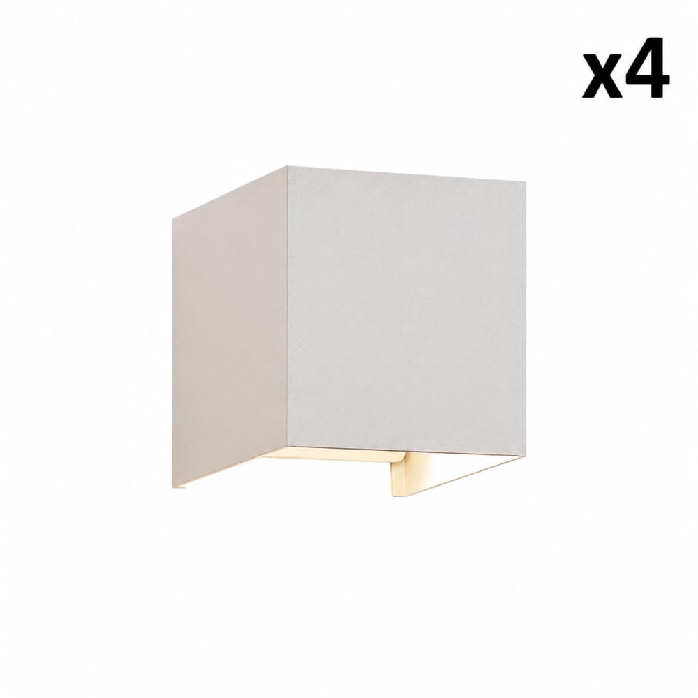Applique murale aluminium blanc 10x10x10cm g9 lot de 4