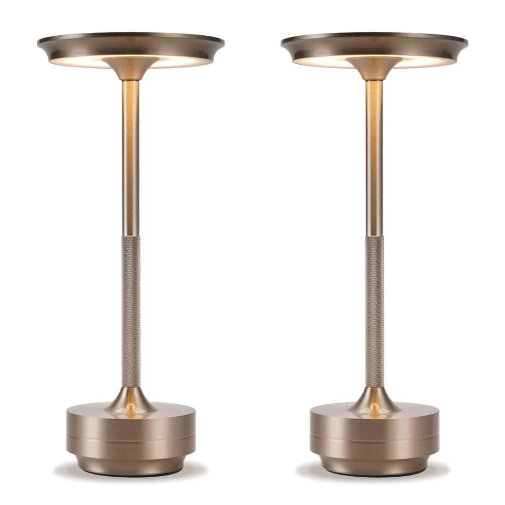 ZMH Tischlampe Aluminium 13x13x27cm Nickel LED 2er-set style modern Silber Aluminium