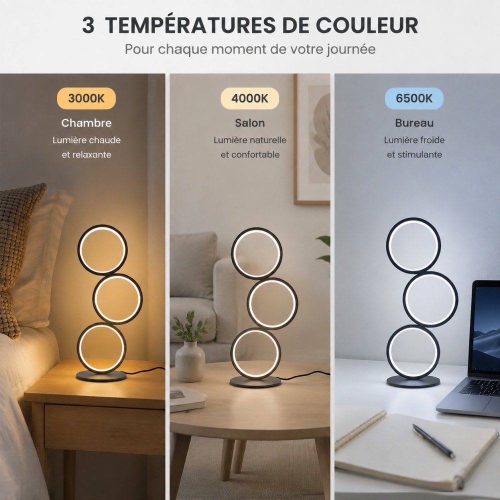 Lampe de table fer aluminium noir 38x17.5x1.7cm led — vue 4