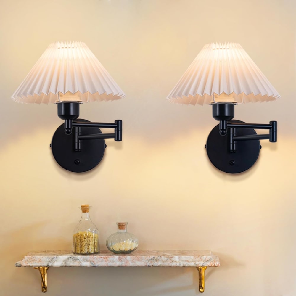 Wandleuchte Stoff 41.5x27x42cm weiß E27 2ER - Maisons Du Monde